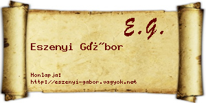 Eszenyi Gábor névjegykártya