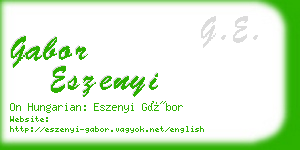 gabor eszenyi business card